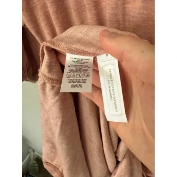 Ann Taylor Midi Dress Knit Drawstring Waist Casual Pink XS NWT $130 - Picture 9 of 12